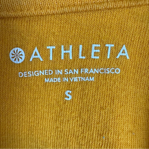 Athleta Crew Neck Sweatshirt Size Small Yellow Ombre Dip Dye Pullover Sundown - Picture 8 of 9
